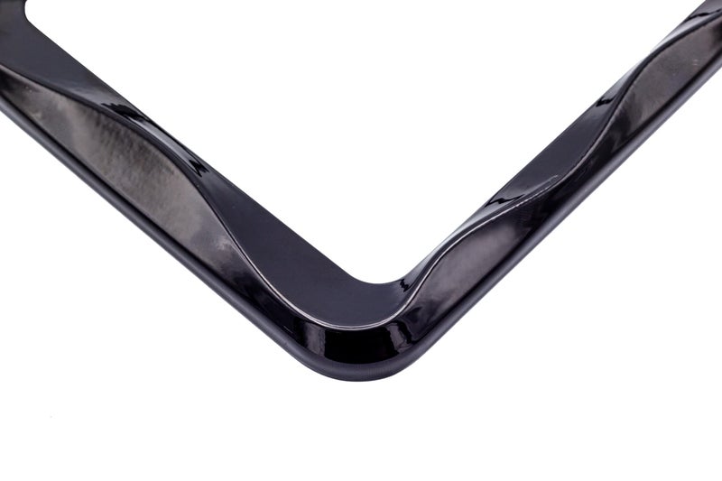 Creathome 3D Curly Wave Pattern Black License Plate Frame from Pure Zinc Alloy Metal - Image 5
